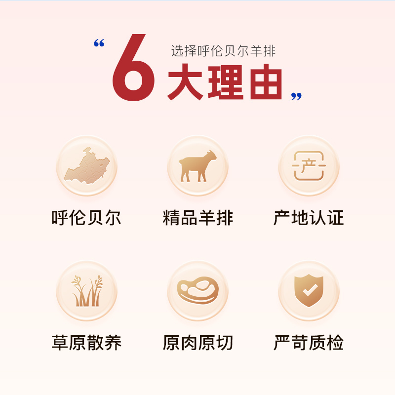 红小厨羊排新鲜羊肋排现杀羊肉内蒙古羔羊半成品生鲜冷冻食材2斤