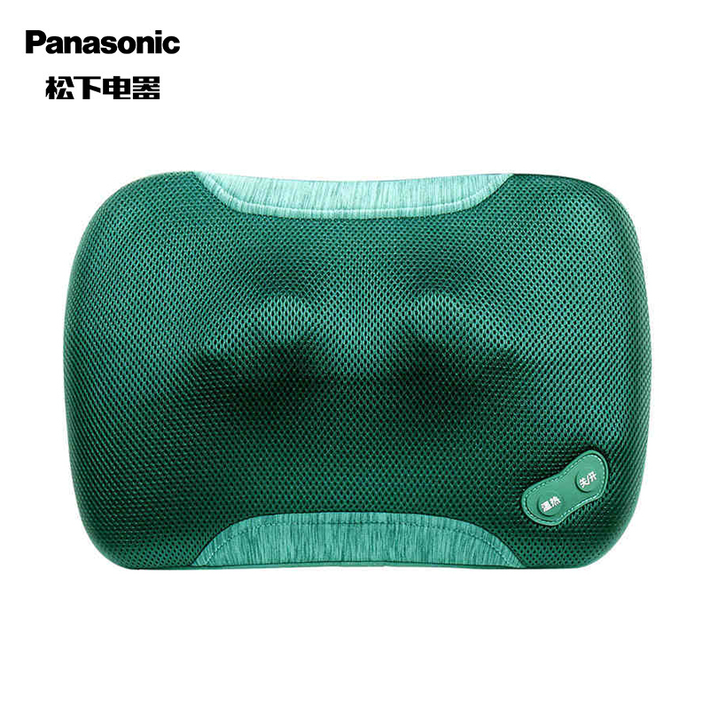 松下(Panasonic)颈椎按摩器车载家用颈部腰部肩部多功能肩颈按摩枕EW-DA60 墨绿色高清大图