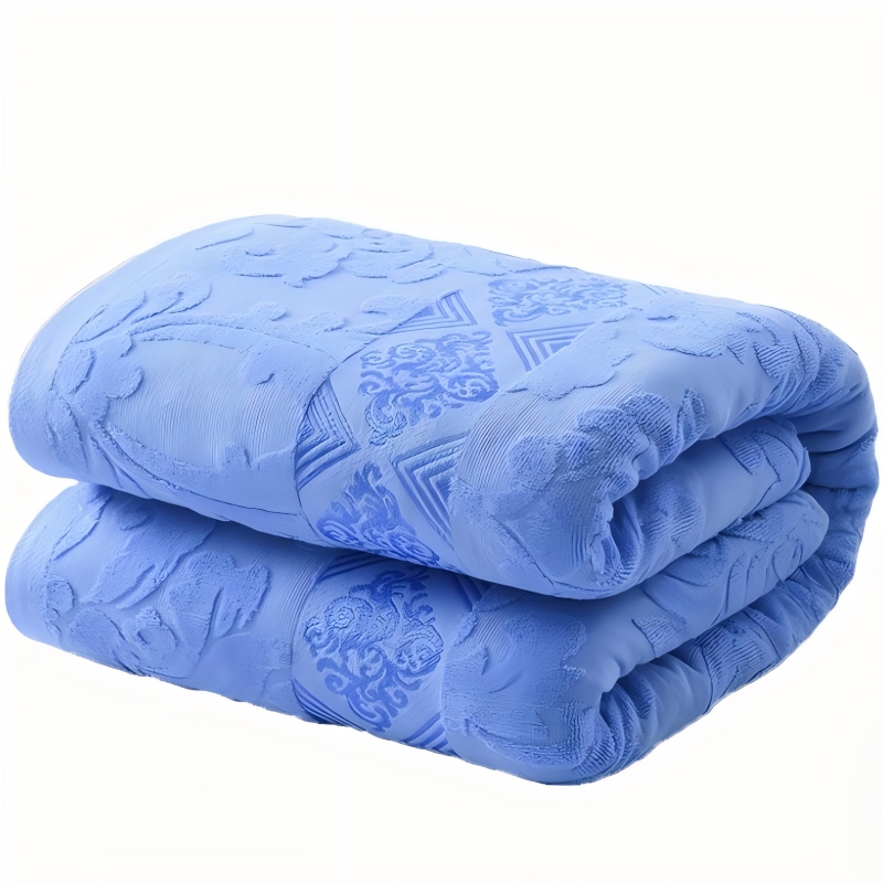 梦丽赛 提花蓝色毛巾被 180cm×220cm ±5(条)高清大图