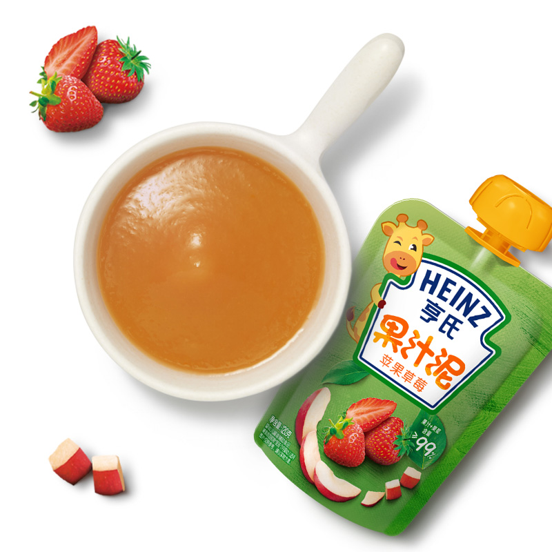 亨氏(Heinz)乐维滋果汁泥果泥苹果草莓120g高清大图