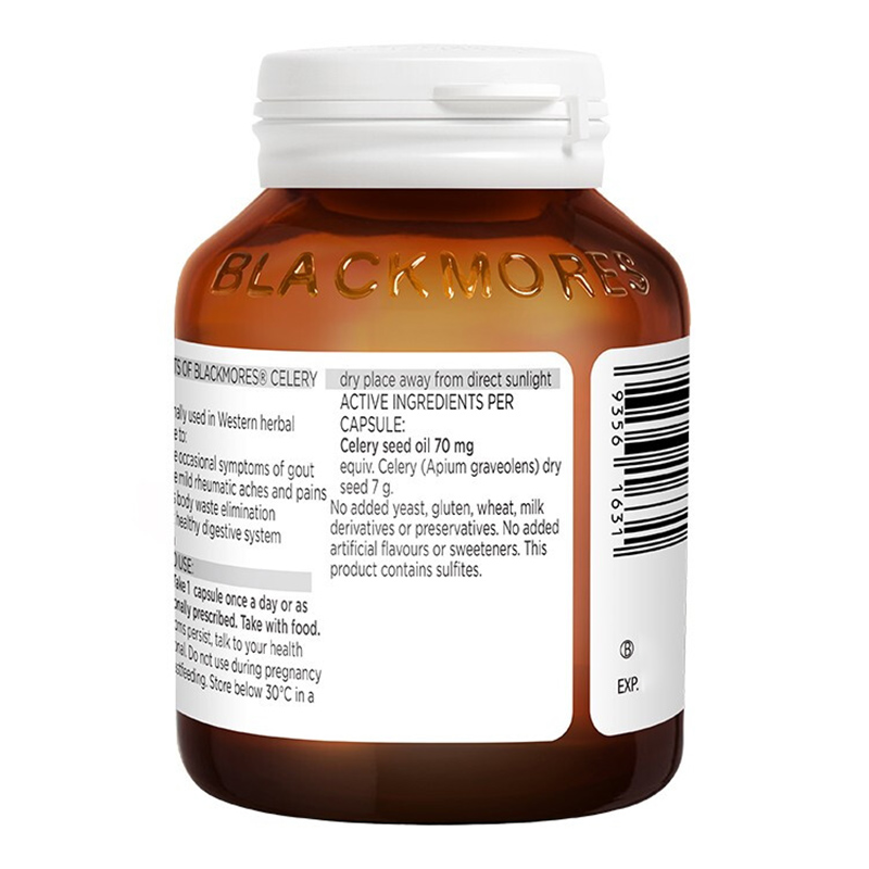 澳佳宝(BLACKMORES)西芹籽芹菜籽精华胶囊40粒/瓶装 高浓度7000mg 膳食营养补充剂高清大图