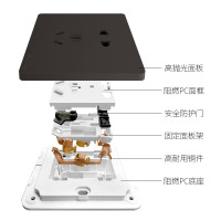 飞雕(FEIDIAO)开关插座面板86型家用墙壁五孔插座电源开关面板 雅佳灰 一开多