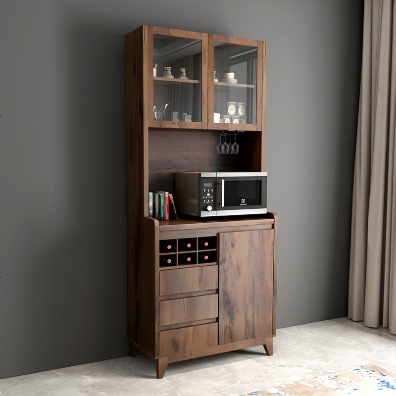 北欧餐边柜现代简约中式碗柜厨房储物柜多功能酒柜餐厅实木茶水柜 长80宽40高200厘米_双_