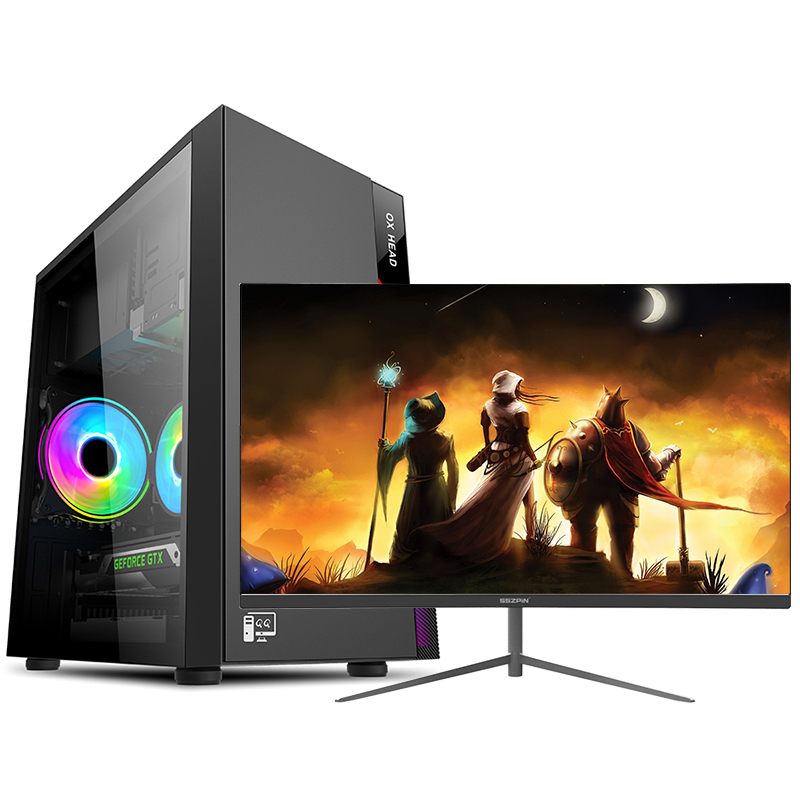 铭能 i9级八核2660/GTX1660Ti 6G独显/32G内存/512G SSD固态 台式机 DIY组装机 台式电脑 组装电脑 家用商务办公学生游戏电脑主机+24英寸全套
