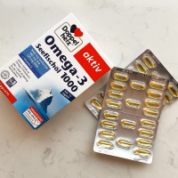 保税发-德国Doppelherz双心1000mg深海鱼油软胶囊80粒 omega3/DHA