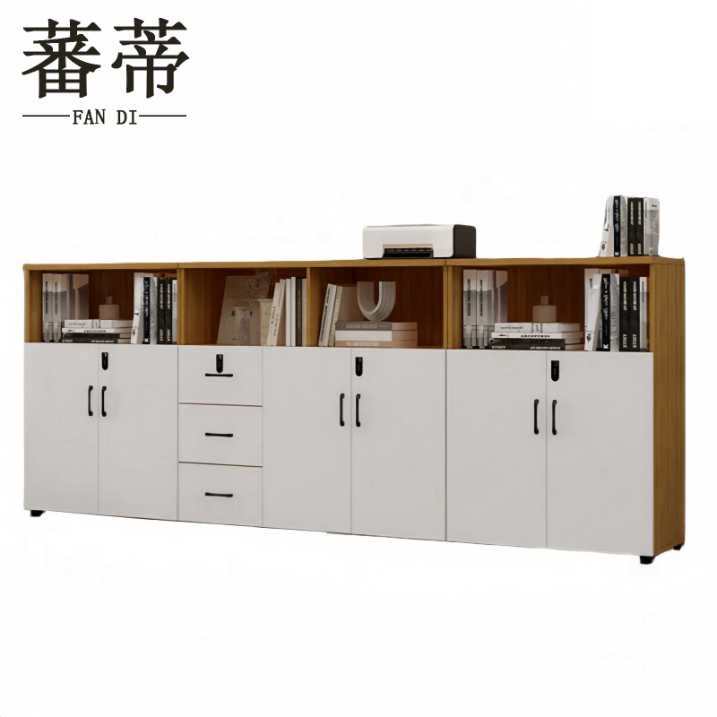 蕃蒂书柜六门三抽台高清大图
