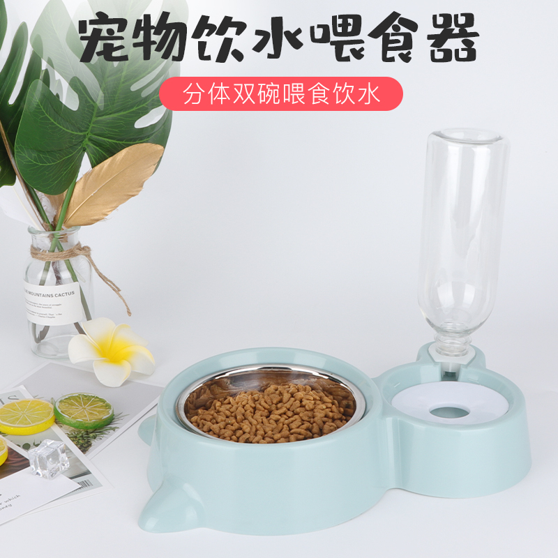 大容量自动喂食器自动饮水器猫碗狗碗双碗宠物用品喂食喝水二合一