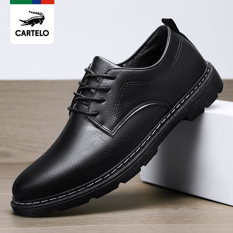 线下专柜同款卡帝乐鳄鱼cartelo新款时尚休闲男士小皮鞋休闲鞋男鞋子