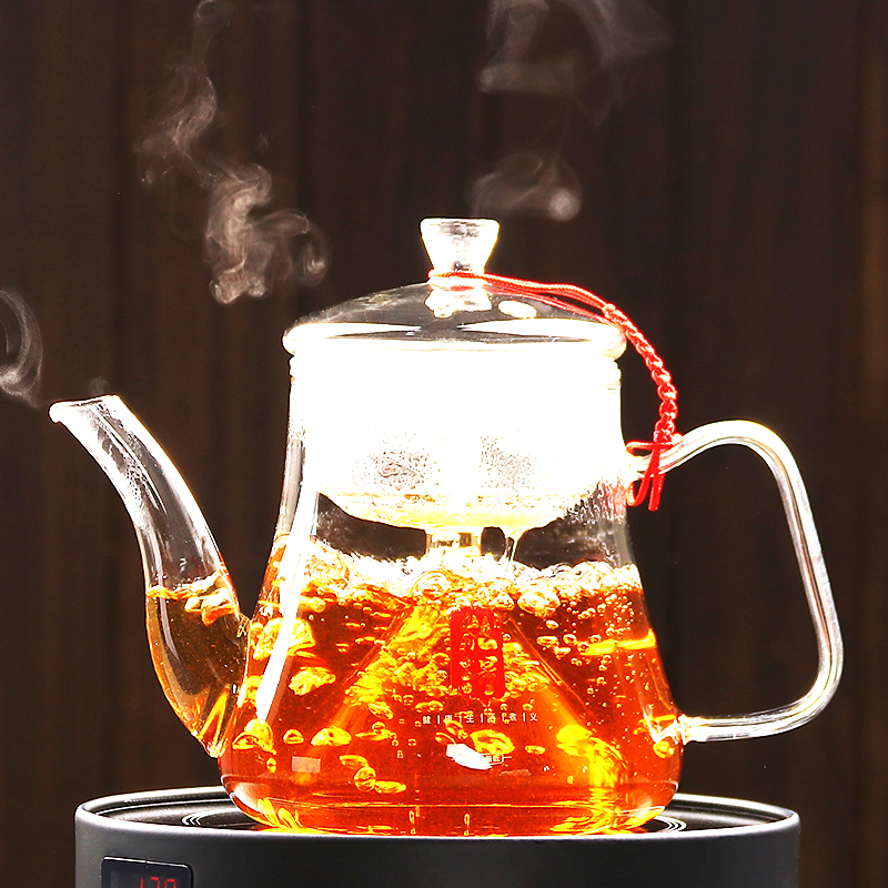 尚帝(shangdi)全玻璃蒸茶壶蒸汽普洱养生茶具煮茶器耐高温 玻璃蒸茶养生壶