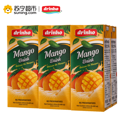 马来西亚进口 顶好(drinho)芒果饮料 250ml*6盒 组合装 原装进口 植物饮料 清爽型水饮 冰镇口感更佳