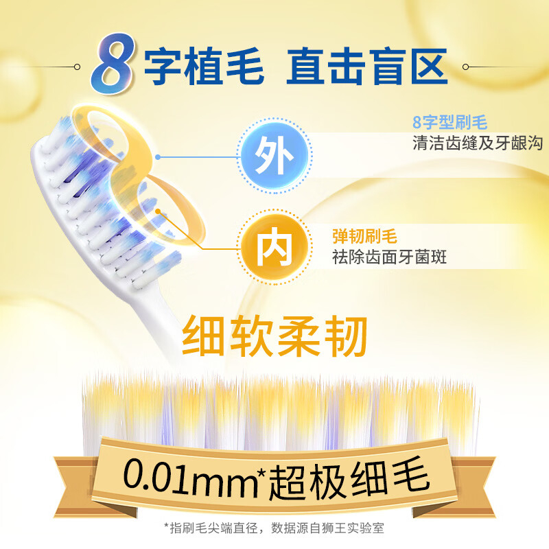 狮王 细齿洁弹护龈牙刷 *4高清大图