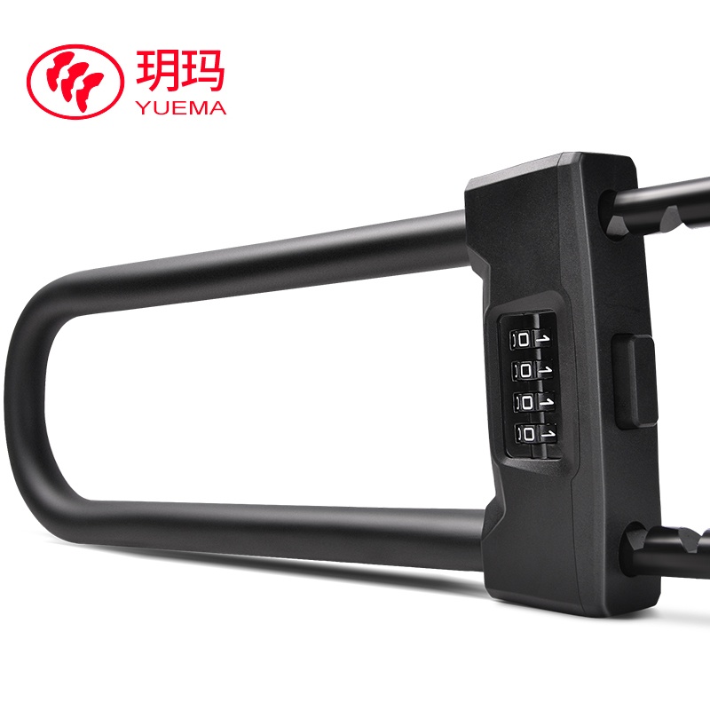 玥玛 玻璃门密码锁抗剪U形锁双开玻璃门锁WMMBL901