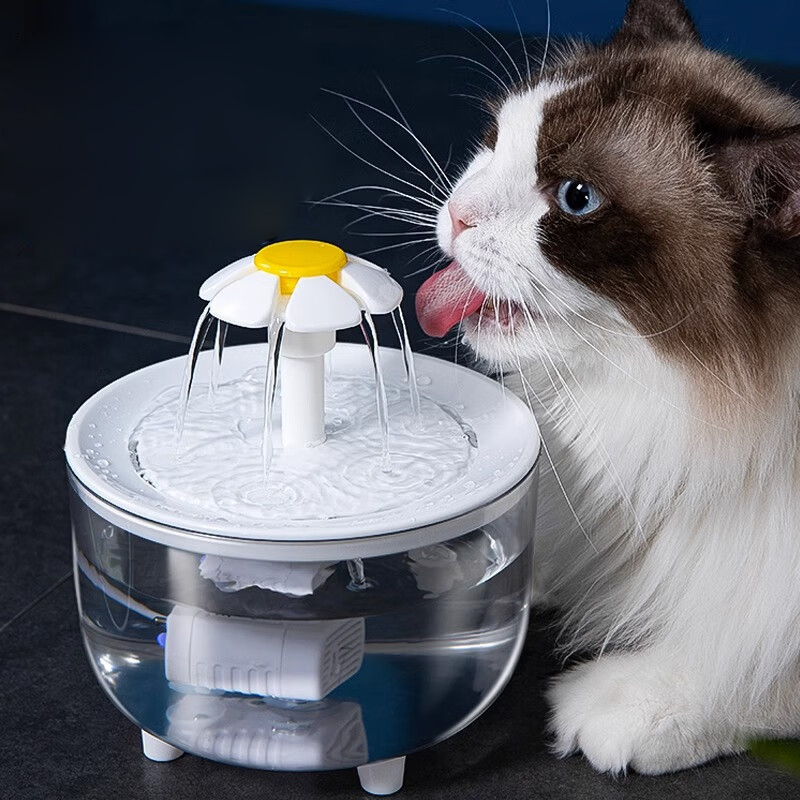 锐锶铂猫咪饮水机自动循环活水流动喝水盆宠物狗狗小猫喂水器 升级款防干烧白色1000ml高清大图