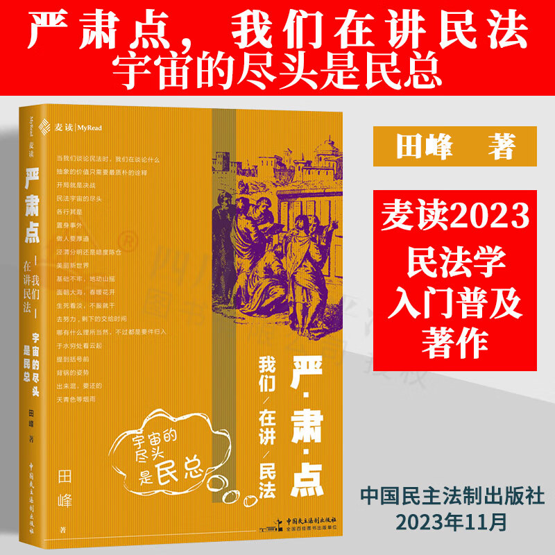 [正版]2023麦读新书 严肃点 我们在讲民法 宇宙的尽头是民总 田峰法学院法学生民法学习新民法典民法学普及读本民法概高清大图
