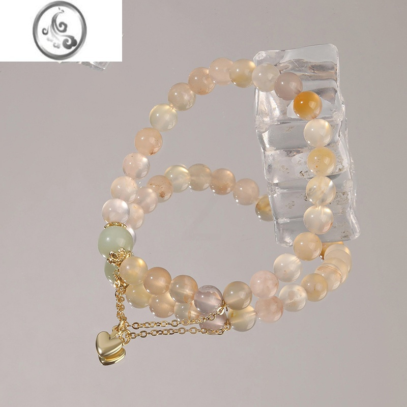 jimi山岚余晖国风玛瑙爱心手链闺蜜轻奢小众新中式新中式手串女