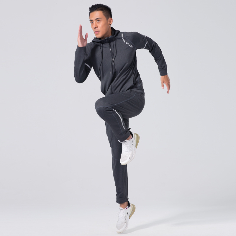 健身衣服男运动服秋季跑步装备速干衣长袖外套宽松足球