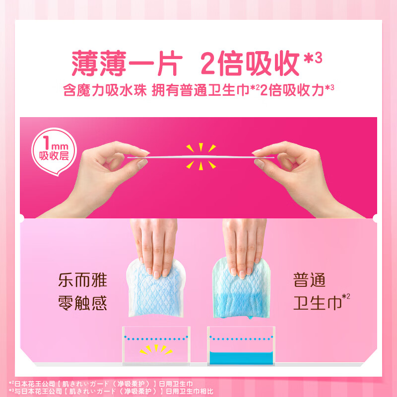 乐而雅花王进口零触感特薄夜用进口卫生巾30cm15片超薄夜用姨妈巾高清大图