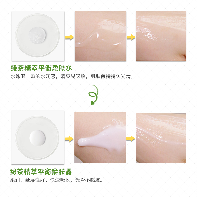 悦诗风吟绿茶平衡水乳液2件套装套盒 面部护肤套装礼盒 保湿补水控油护肤