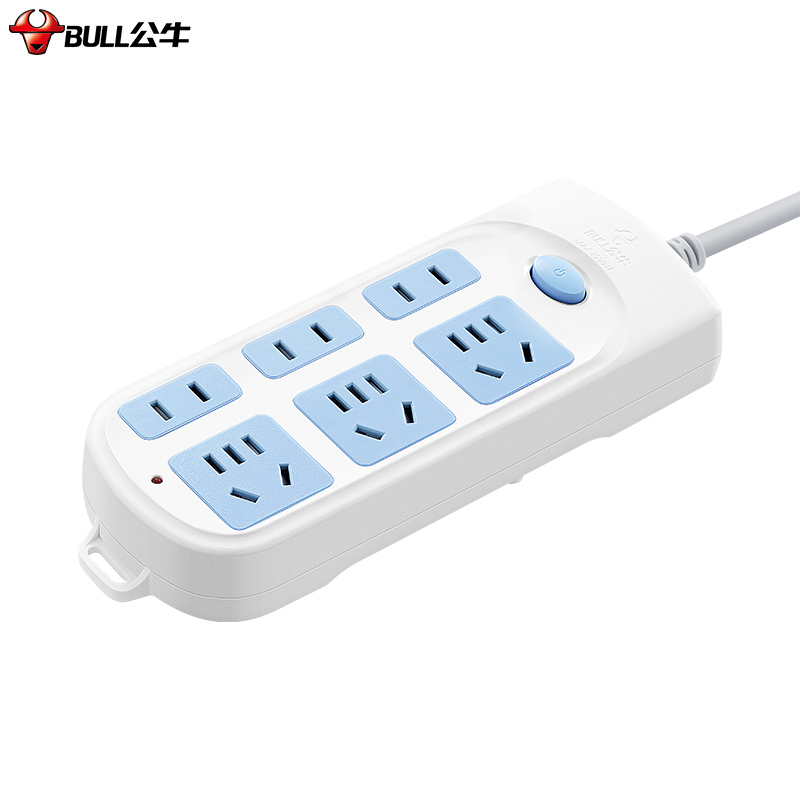 公牛bullgn609儿童安全插座插板6位总控18米视频