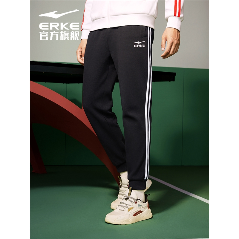 吴哥同款鸿星尔克erke运动裤秋冬新款男生裤子中国红长裤卫裤男裤