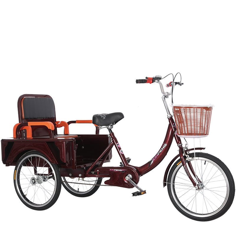 老年脚蹬人力三轮车黎卫士老人脚踏小型自行车成人载货两用代步车买菜