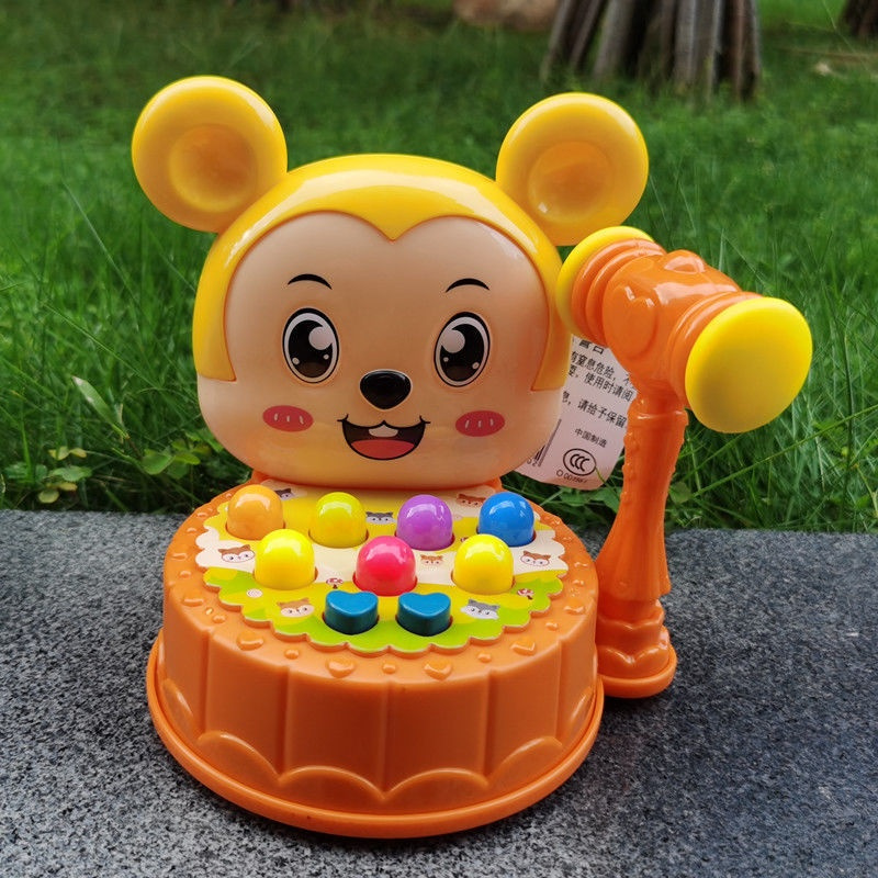 打地鼠玩具幼儿欢乐电动音乐敲打老鼠13岁宝宝益智早教游戏机黄色打