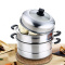 28cm双层加厚复底(含2个蒸篦) 家用蒸锅不锈钢三层加厚复底汤锅2层3层多层蒸笼电磁炉煤气灶锅具
