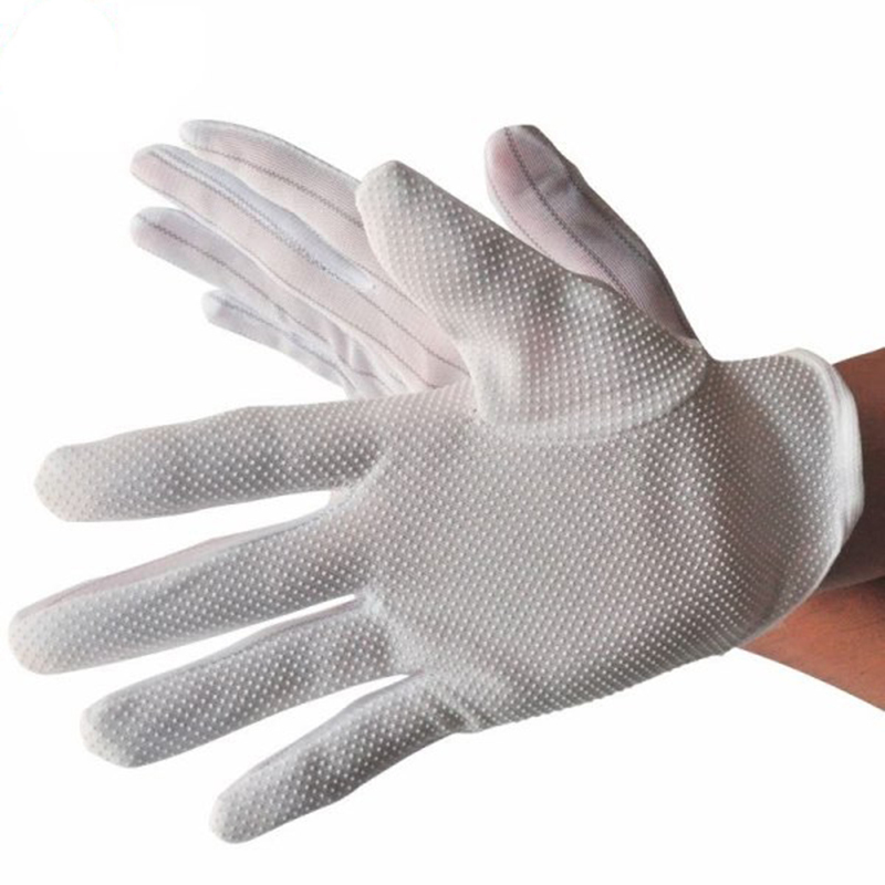 谋福白色13针织尼龙纱线手套单位双视频