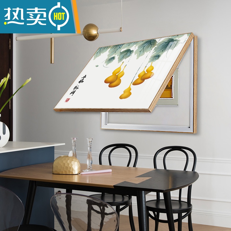 敬平新中式电表箱装饰画免打孔多媒体箱挂画遮挡弱电箱开关电闸箱壁画装饰画高清大图