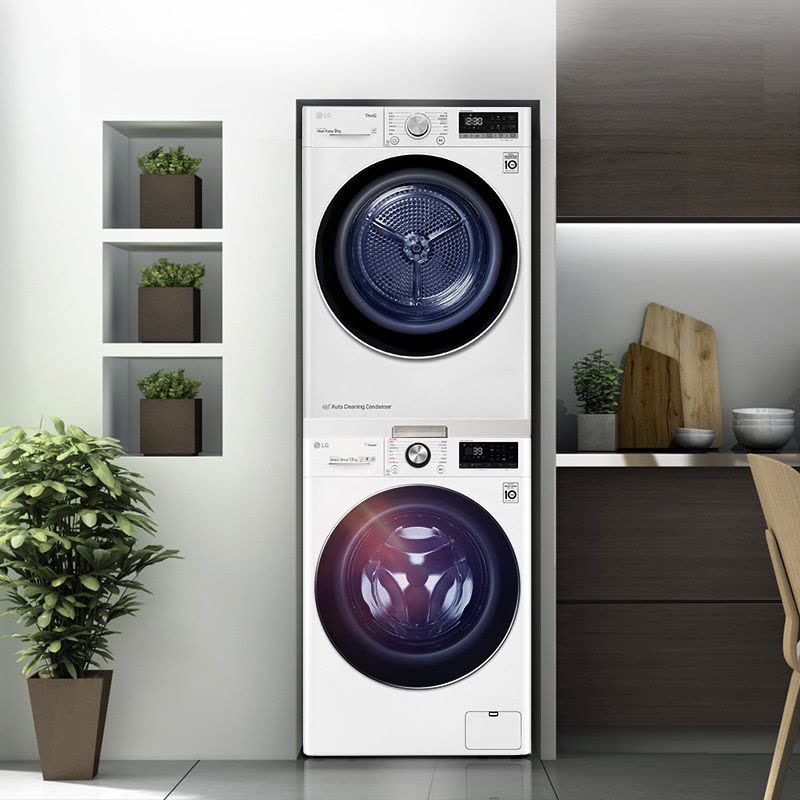 LG FY11WX4+RC90V9AV2W 洗烘套装组合全自动滚筒蒸汽除菌11kg洗衣机原装进口热泵式9kg烘干机图片