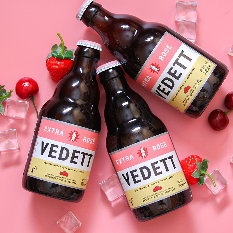 白熊啤酒(VEDETT) 白熊玫瑰红果啤 330ml*24瓶 比利时进口果味啤酒高清大图