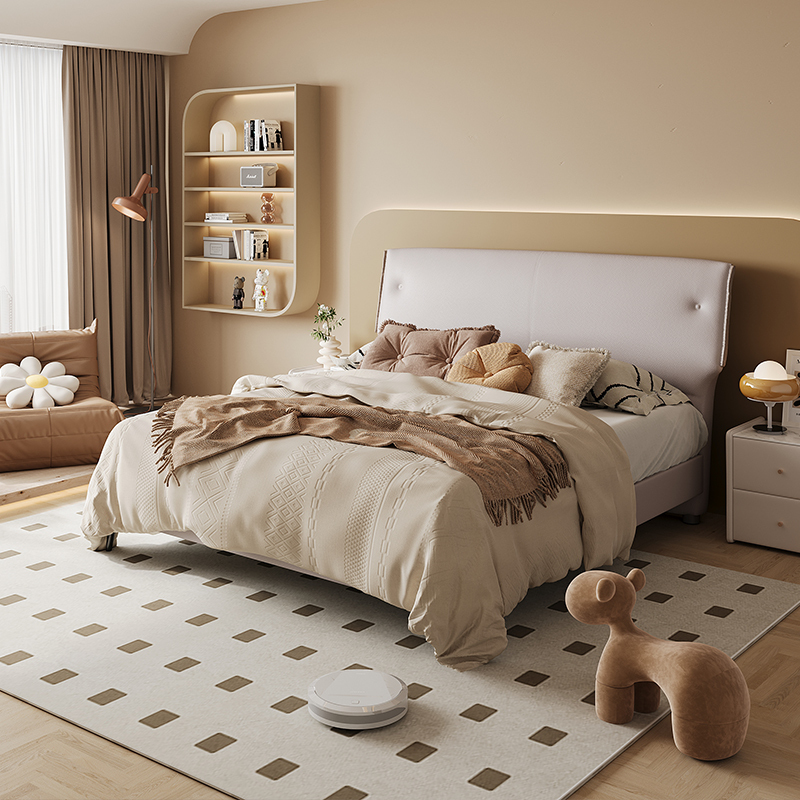 芝华仕cheers芝华仕布艺床简约现代轻奢主卧室双人极简科技布床头软包