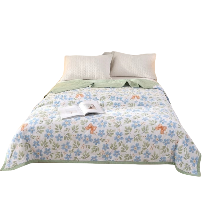 蕃蒂空调被薄被水洗棉夏被 条高清大图