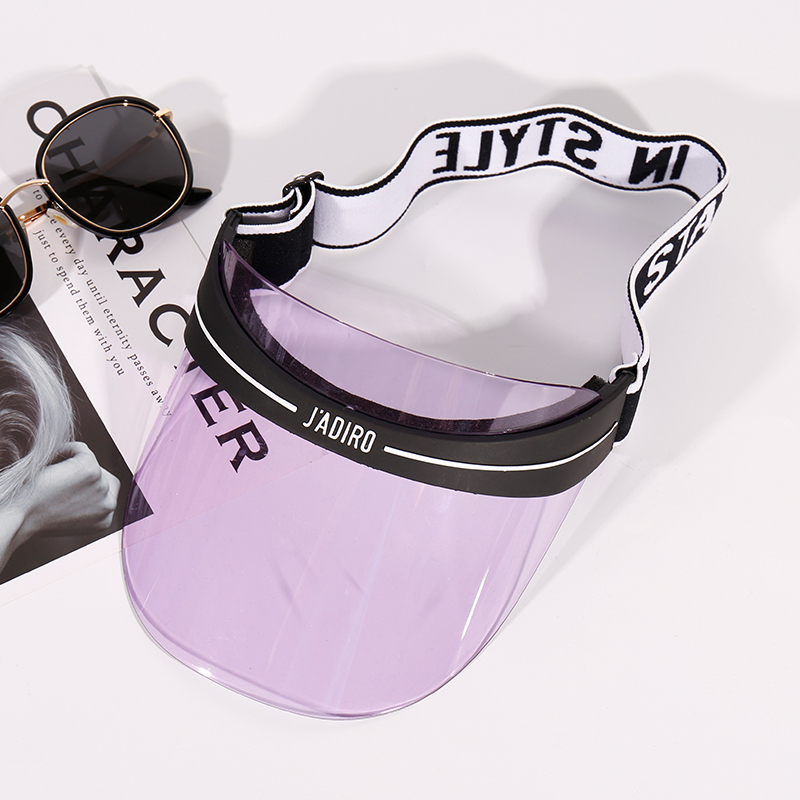 盛世尼曼夏男女户外运动防晒遮阳帽透明可拆pvc空顶帽春秋沙滩帽帽子