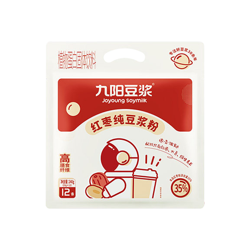 九阳豆浆红枣纯豆浆粉240g袋装高膳食纤维营养早餐