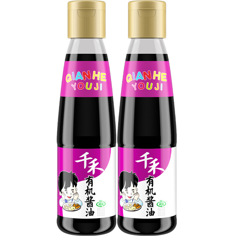 千禾有机认证酱油210ml装特级生抽非转基因原料酿造无碘不加味精高清大图