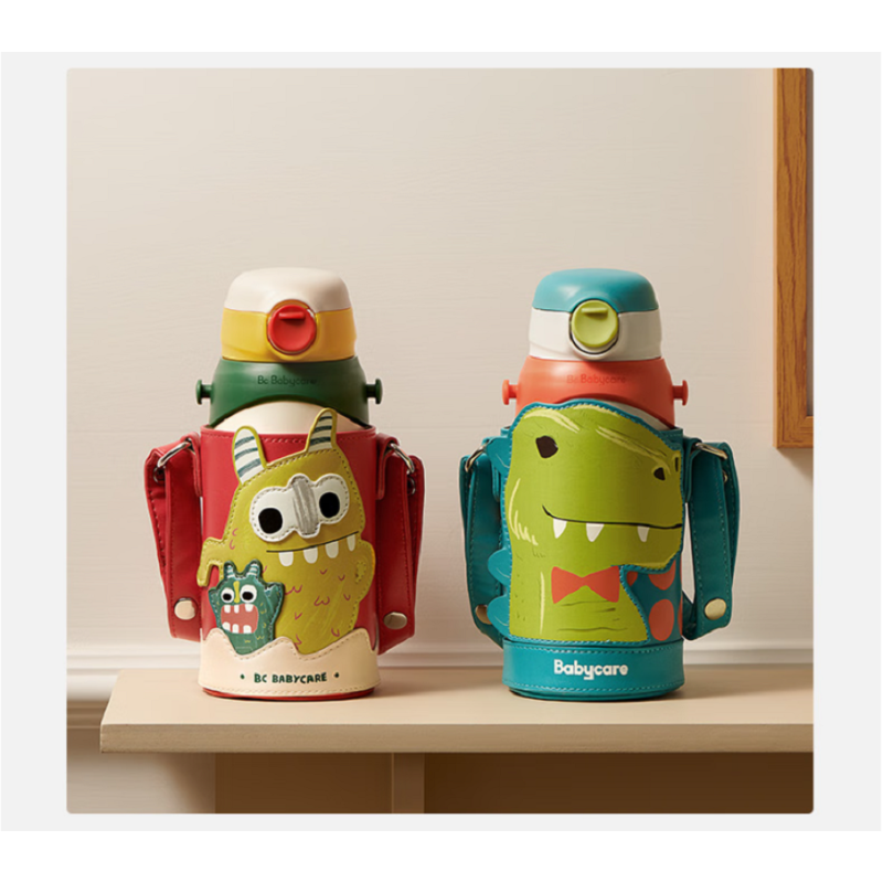baby care儿童保温杯水壶吸管杯大宝宝学饮杯316不锈钢三合一上学杯600ml+mobee桶装丝滑蜡笔