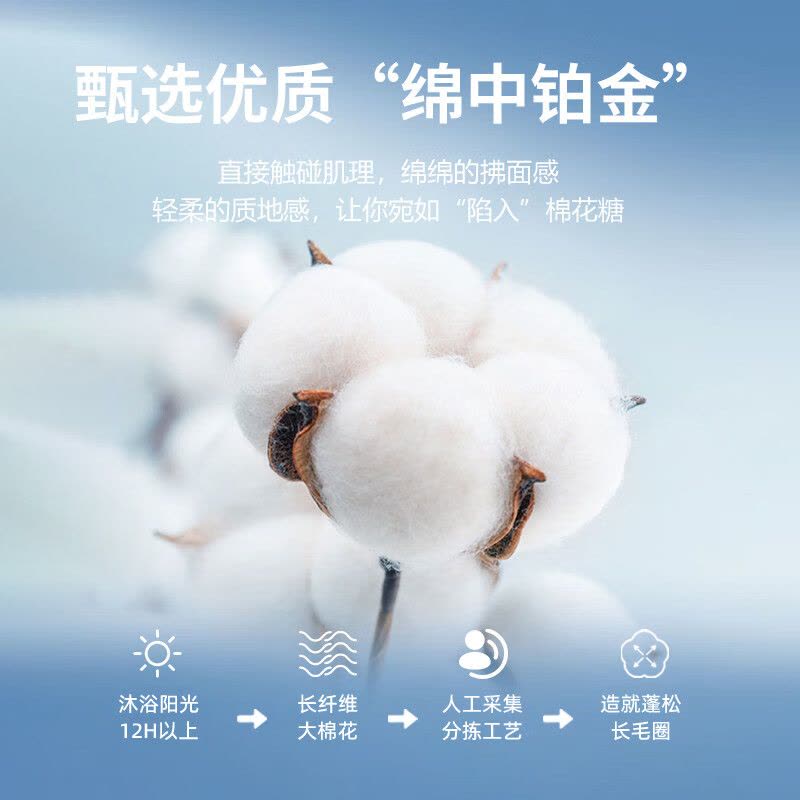 洁丽雅(grace) 7378蓝色A类纯棉毛浴巾三件套礼盒套装 长绒棉商务公司福利图片