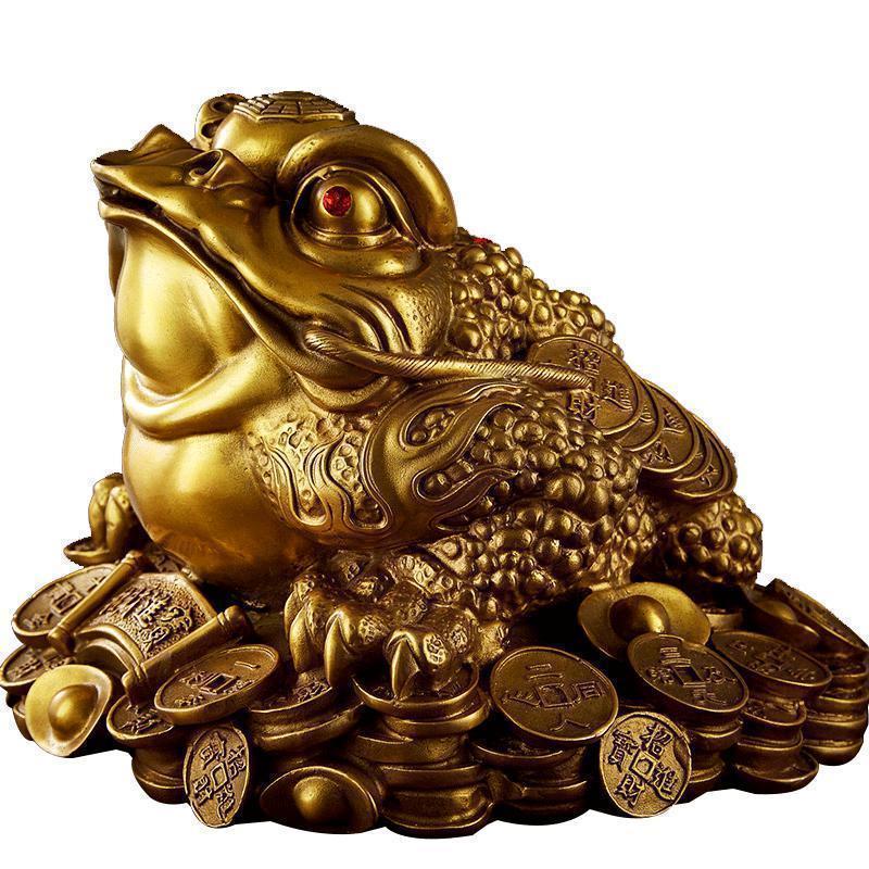 纯铜金蟾摆件三足金蝉旺财三脚蟾蜍铜金蟾开业礼品_355_139_157