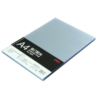 得力deli3820装订胶片A4透明打孔装订封面PVC封面20丝装订胶片50张/袋