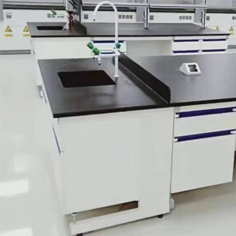 汉诺鑫威实验室工作台钢木实验台全钢中央试验边台操作台试剂架通风橱柜