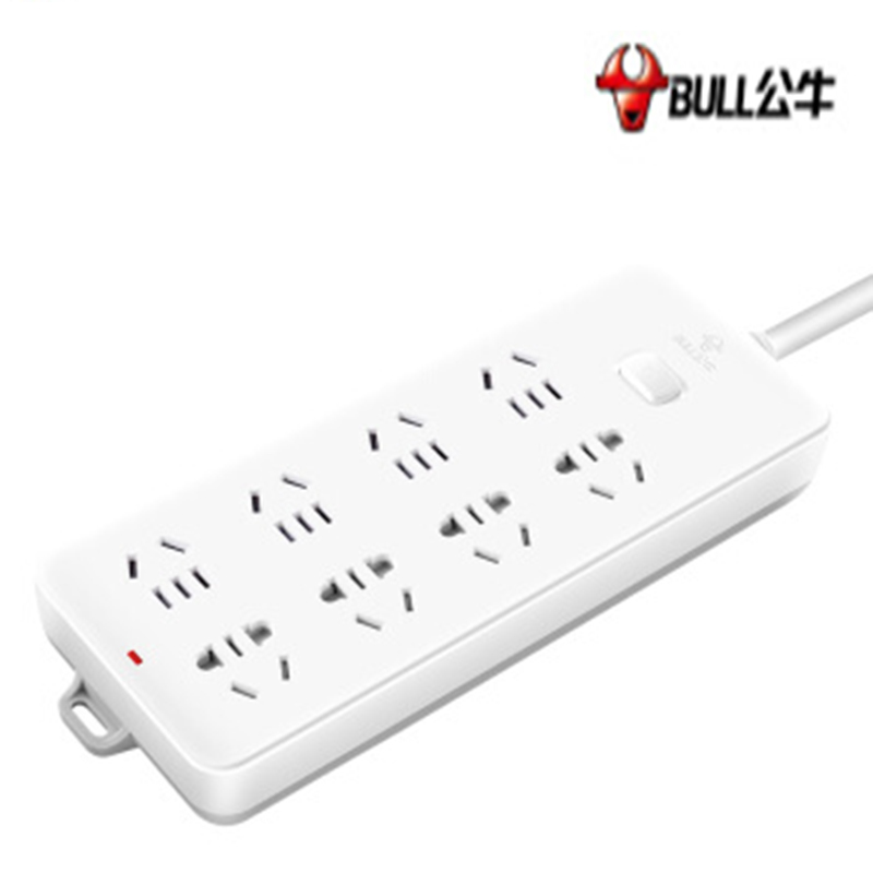 公牛(BULL)GN-217 8位总控全长3米超功率保护 新国标插座 插线板 插排 排插 接线板 拖线板