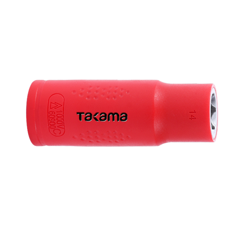 高松(takama)绝缘加长套筒头(vde耐压1000V 12.5mm1/2方系列)13mm v512013/1个高清大图