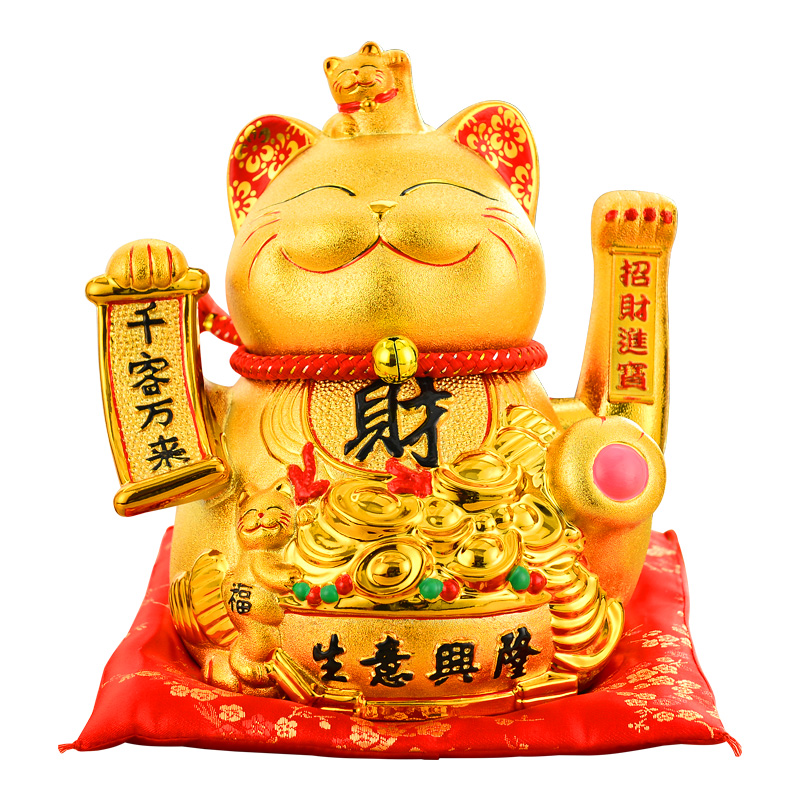 金摆件 电动摇手陶瓷储存钱罐特大号开业礼品店铺猫 三维工匠 11寸[千客万来]生意兴隆高23cm猫高清大图