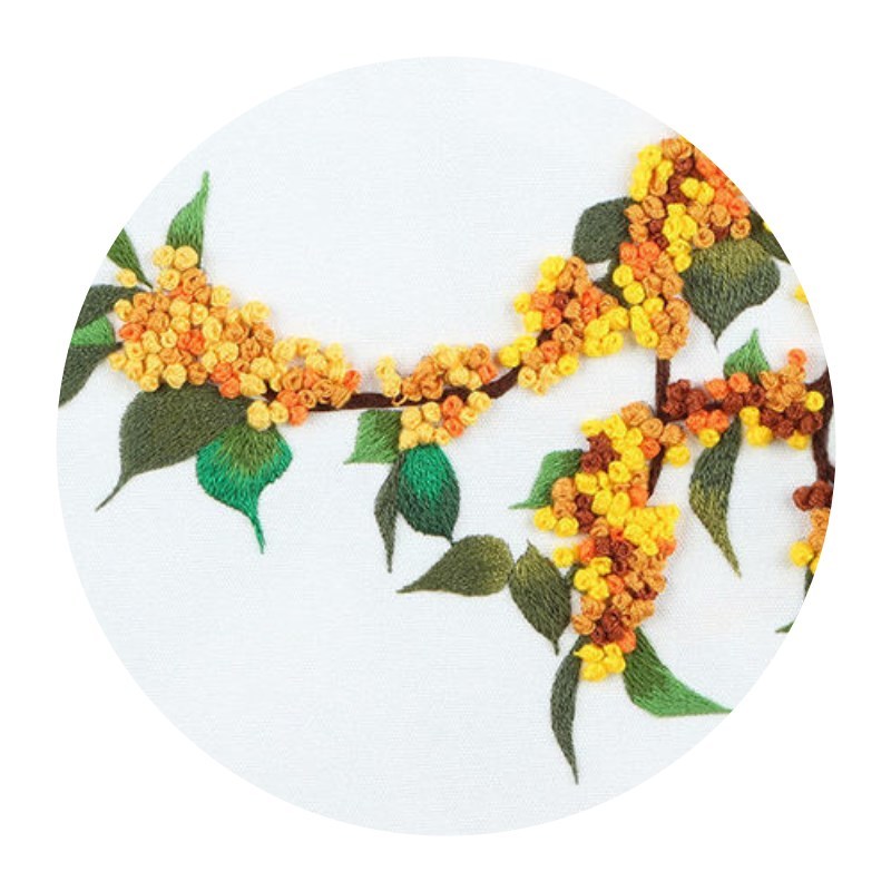 桅子花[绣绷 材料包] 手工刺绣手帕印花diy手工十字绣材料包古风丝带