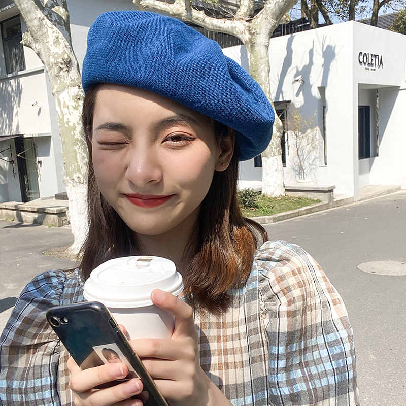 盛世尼曼帽子盛世尼曼蓝色贝雷帽女夏季薄款透气甜美可爱日系蓓蕾画家帽秋冬帽子女 价格图片品牌报价 苏宁易购威瑞女装专营店