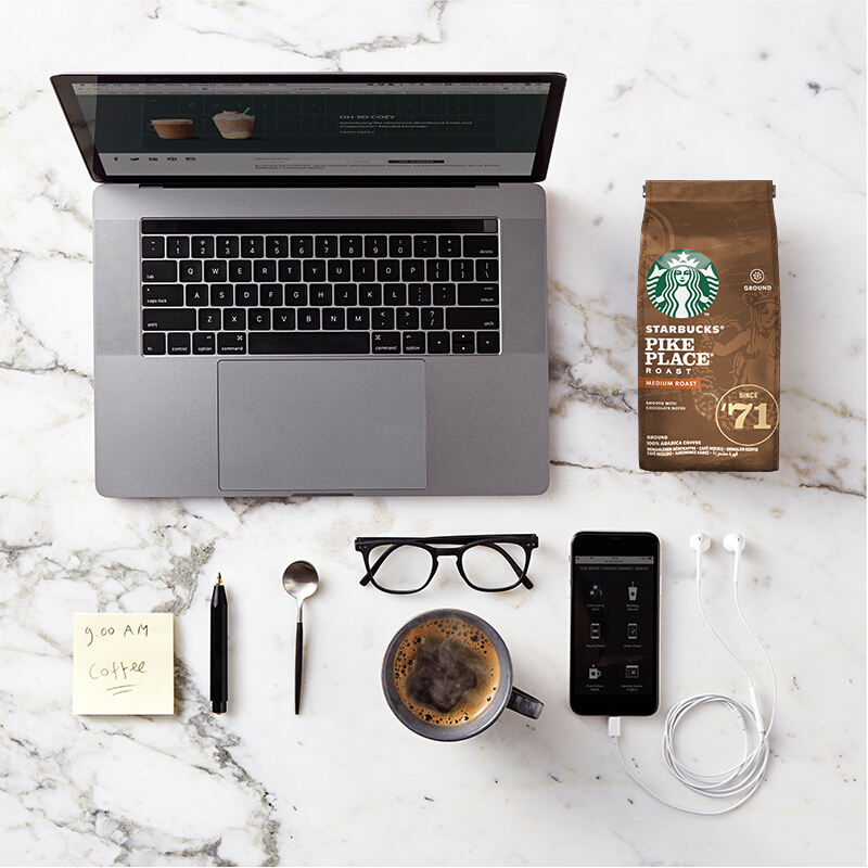 星巴克(Starbucks) Pike Place烘焙咖啡粉200g(中度烘培)
