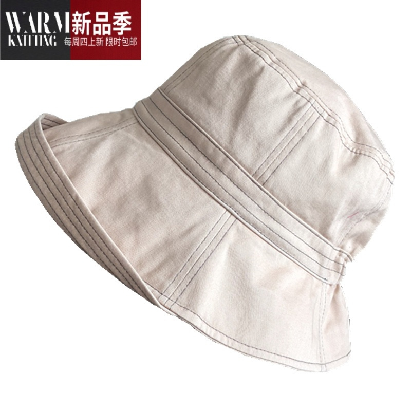 shanchao帽子女日系uv遮脸大小头围渔夫帽帽遮阳帽太阳帽