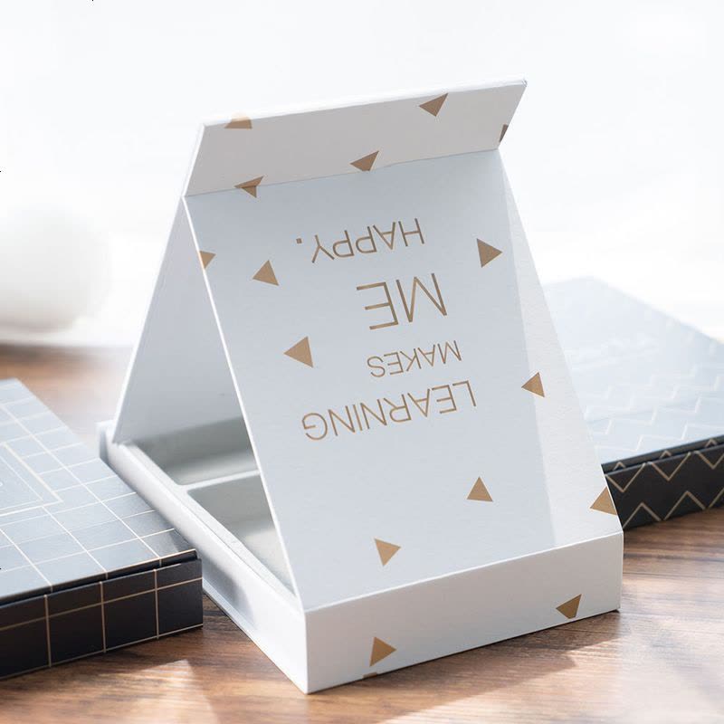 日系可爱少女收纳整理桌面化妆镜加厚化妆品收纳盒单面镜折叠镜子 白色 单个菠萝图片