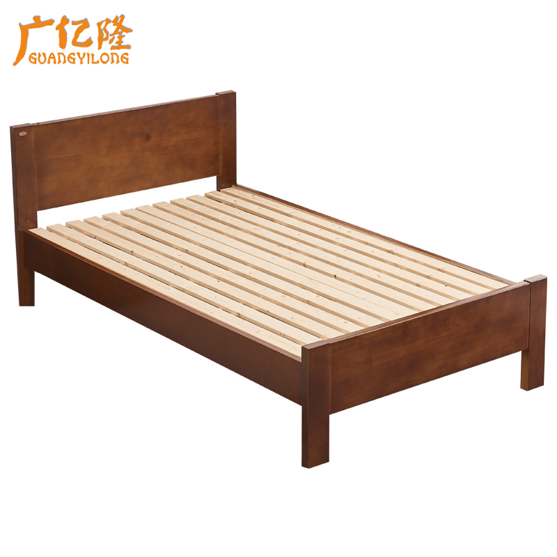 广亿隆实木床 胡桃色1.0米WH-HC100#B/张
